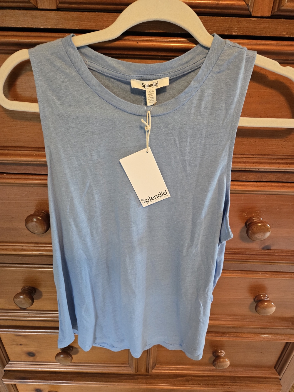 Splendid Soft Sky Blue Sleeveless Crew Tank